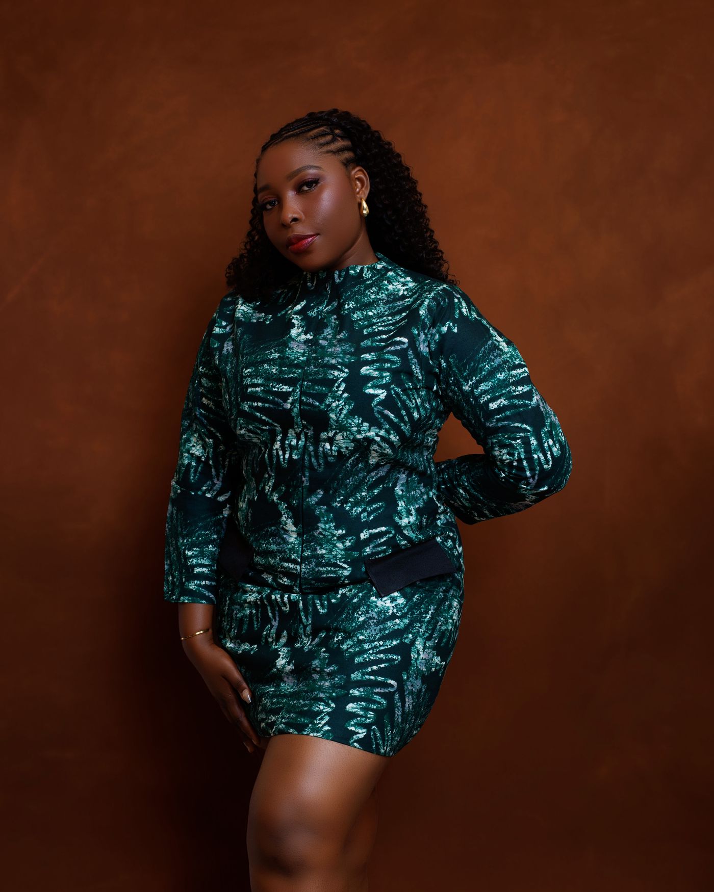 AYARA green adire two-piece set